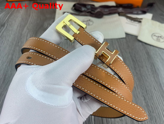 Hermes Pop H 15 Belt Gold Epsom Calfskin Replica