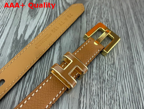 Hermes Pop H 15 Belt Gold Epsom Calfskin Replica