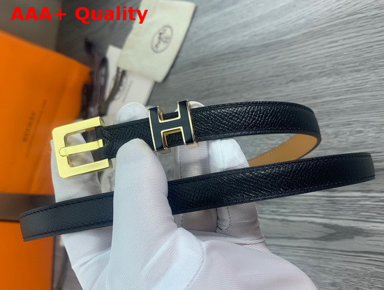 Hermes Pop H 15 Belt Noir Epsom Calfskin Replica