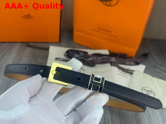 Hermes Pop H 15 Belt Noir Epsom Calfskin Replica