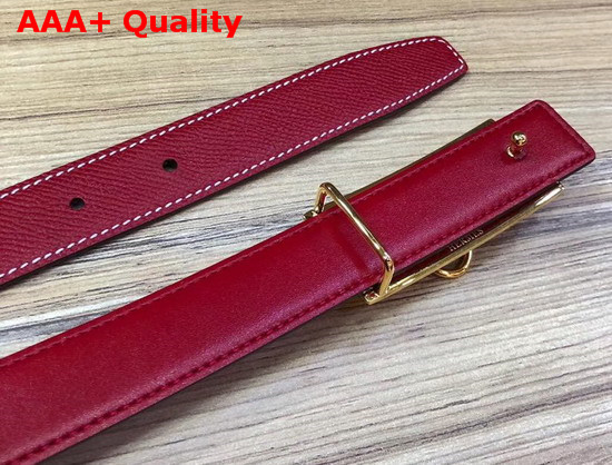 Hermes Rivale Belt in Red Epsom Calfskin Leather Replica