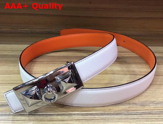 Hermes Rivale Belt in White Epsom Calfskin Leather Replica