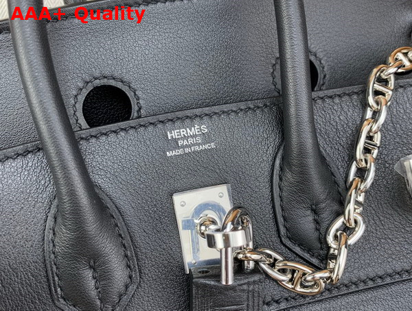 Hermes Rock Birkin 25 in Black Swift Calfskin Replica