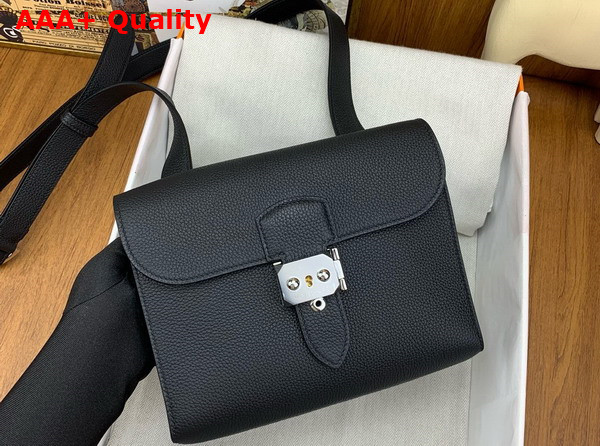 Hermes Sac a Depeches 21 Bag in Black Togo Leather Replica