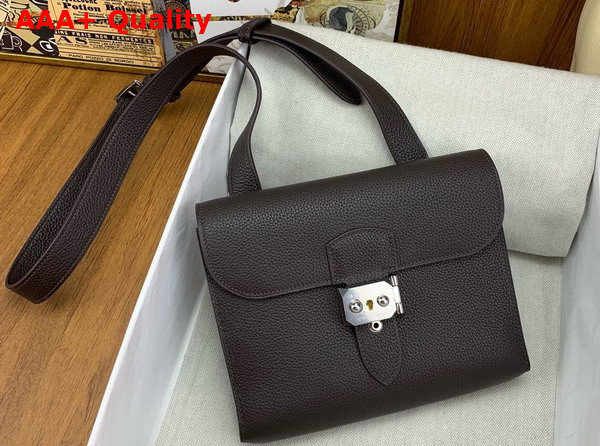 Hermes Sac a Depeches 21 Bag in Dark Brown Togo Leather Replica