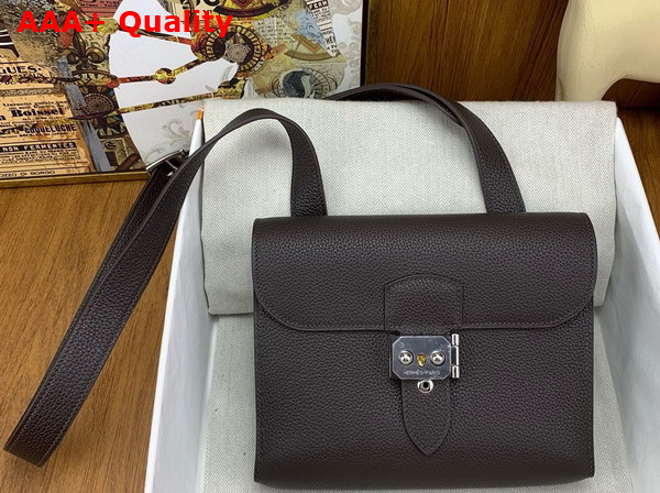 Hermes Sac a Depeches 21 Bag in Dark Brown Togo Leather Replica