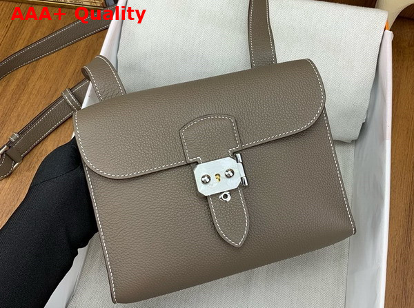 Hermes Sac a Depeches 21 Bag in Elephant Grey Togo Leather Replica