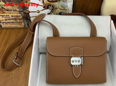 Hermes Sac a Depeches 21 Bag in Gold Brown Togo Leather Replica