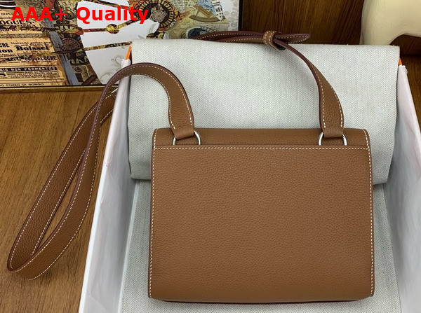 Hermes Sac a Depeches 21 Bag in Gold Brown Togo Leather Replica