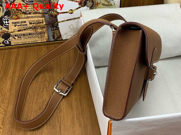 Hermes Sac a Depeches 21 Bag in Gold Brown Togo Leather Replica