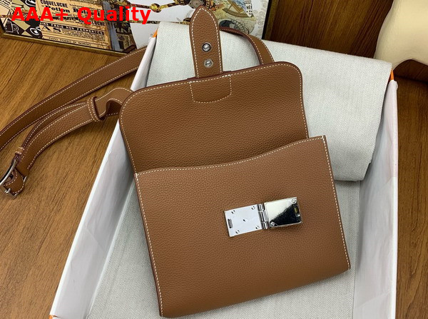 Hermes Sac a Depeches 21 Bag in Gold Brown Togo Leather Replica