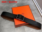 Hermes Saddle 38 Reversible Belt Tan and Black Togo and Box Calfskin Silver Buckle Replica