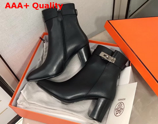 Hermes Saint Germain Ankle Boot in Black Calfskin Replica