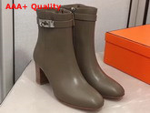 Hermes Saint Germain Ankle Boot in Smoked Brown Calfskin Replica