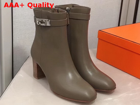 Hermes Saint Germain Ankle Boot in Smoked Brown Calfskin Replica