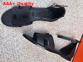 Hermes Santorini Sandal in Black Epsom Calfskin Replica