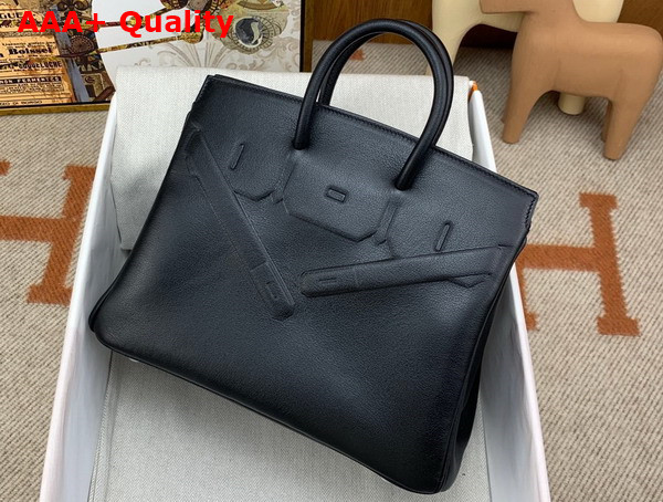 Hermes Shadow Birkin 25 Bag in Black Swift Calfskin Replica