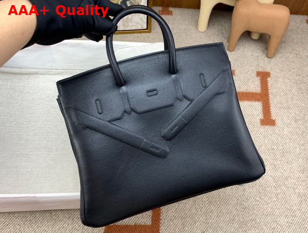 Hermes Shadow Birkin 25 Bag in Black Swift Calfskin Replica