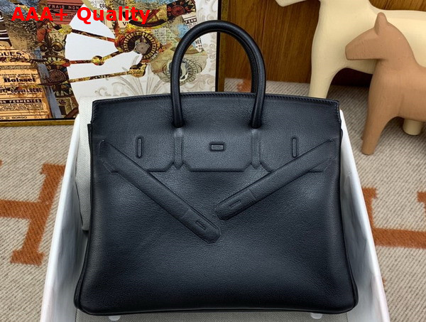 Hermes Shadow Birkin 25 Bag in Black Swift Calfskin Replica