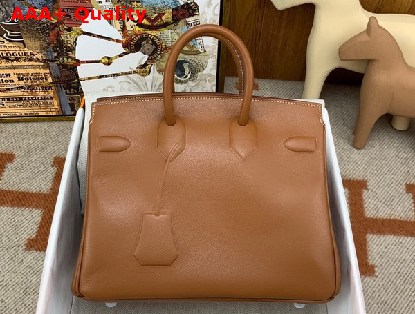 Hermes Shadow Birkin 25 Bag in Gold Brown Swift Calfskin Replica