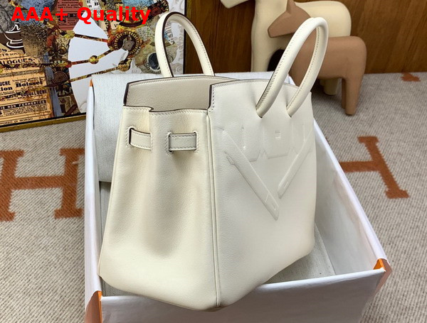 Hermes Shadow Birkin 25 Bag in Milk White Swift Calfskin Replica