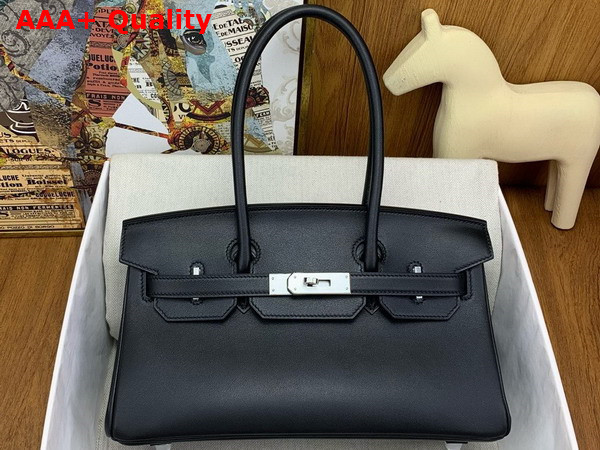 Hermes Shoulder Birkin 29 in Black Swift Calfskin Replica