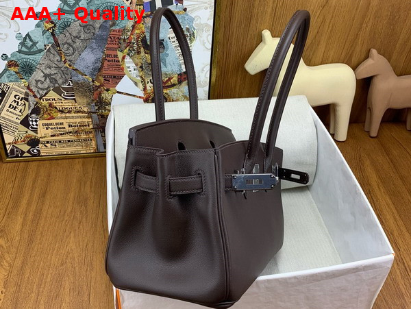 Hermes Shoulder Birkin 29 in Dark Chocolate Swift Calfskin Replica