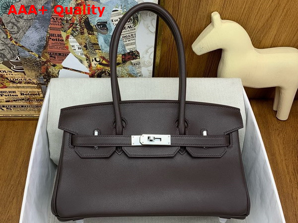 Hermes Shoulder Birkin 29 in Dark Chocolate Swift Calfskin Replica