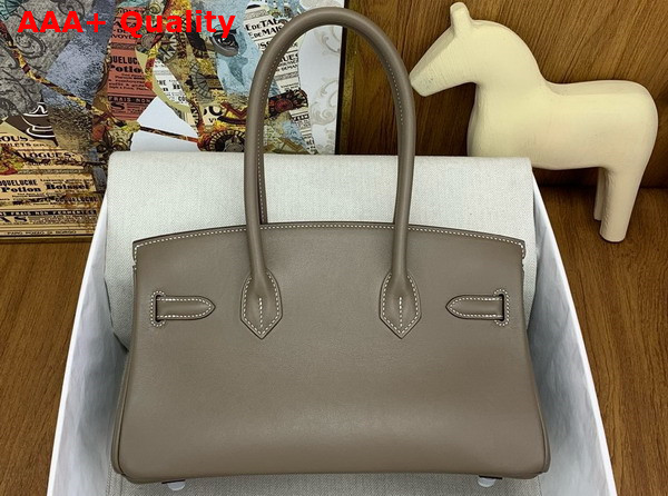 Hermes Shoulder Birkin 29 in Elephant Grey Swift Calfskin Replica