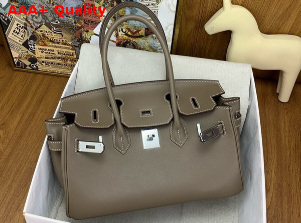 Hermes Shoulder Birkin 29 in Elephant Grey Swift Calfskin Replica