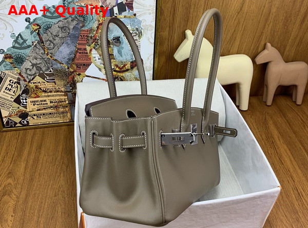 Hermes Shoulder Birkin 29 in Elephant Grey Swift Calfskin Replica