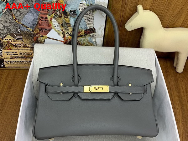 Hermes Shoulder Birkin 29 in Elephant Gris Meyer Swift Calfskin Replica