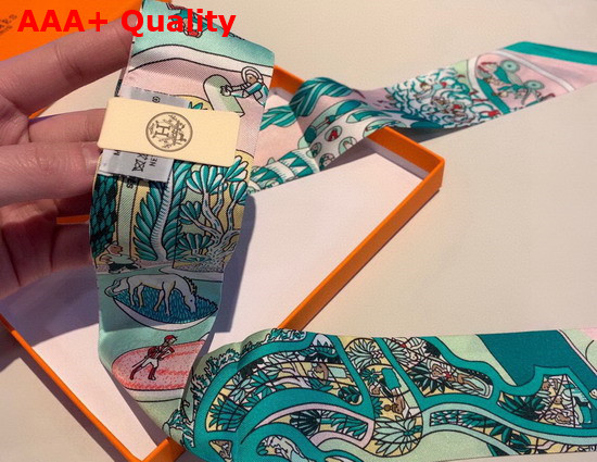 Hermes Silk Twilly Turquoise Replica