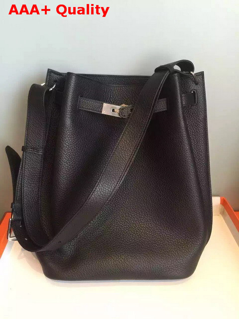 Hermes So Kelly Bag In Black Original Leather Replica