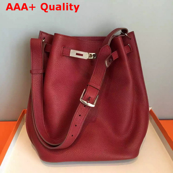 Hermes So Kelly Bag In Dark Red Original Leather Replica