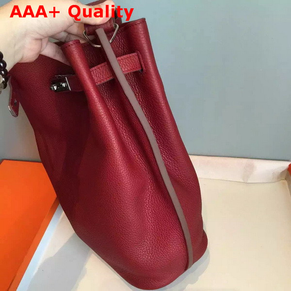 Hermes So Kelly Bag In Dark Red Original Leather Replica