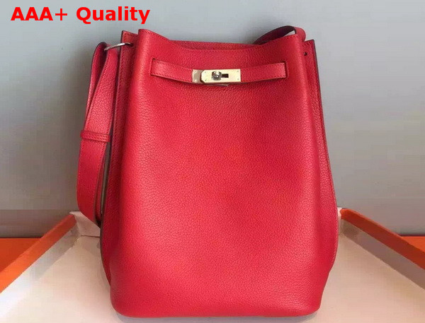 Hermes So Kelly Bag In Red Original Leather Replica