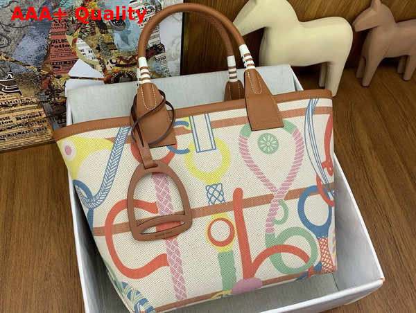 Hermes Steeple 25 Bag in Blending Canvas and Leather Replica