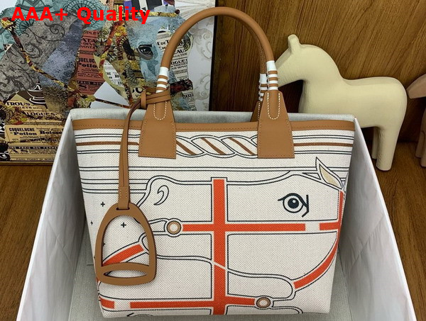 Hermes Steeple 25 Bag in Quadrige au Fil Motif and Swift Calfskin Replica