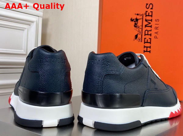 Hermes Trail Sneaker in Black Epsom Leather Replica