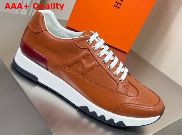 Hermes Trail Sneaker in Brown Calfskin Replica