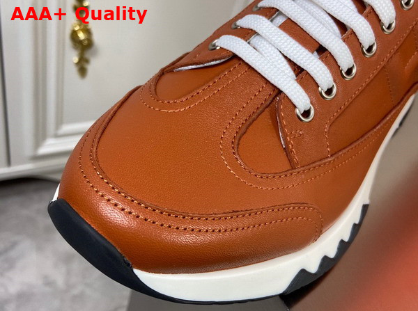 Hermes Trail Sneaker in Brown Calfskin Replica