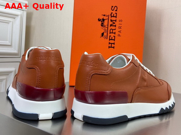 Hermes Trail Sneaker in Brown Calfskin Replica