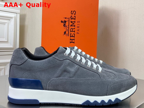 Hermes Trail Sneaker in Grey Suede Goatskin Replica