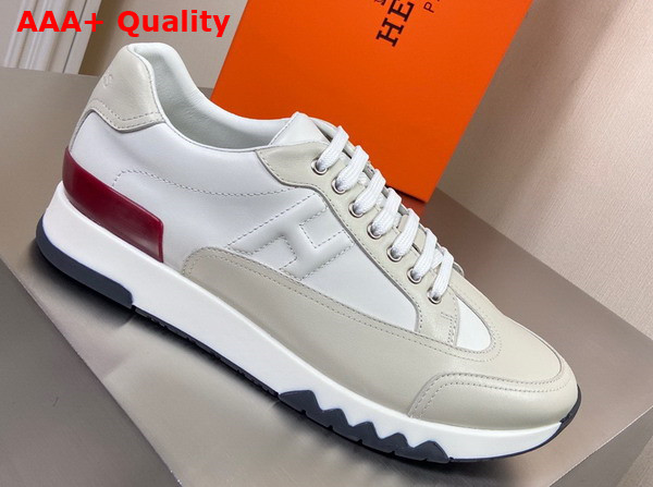 Hermes Trail Sneaker in White Calfskin Replica