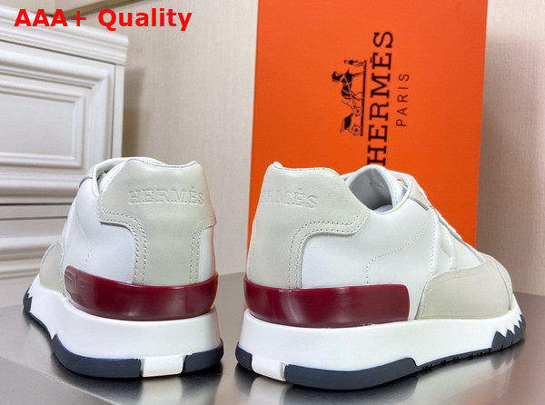 Hermes Trail Sneaker in White Calfskin Replica