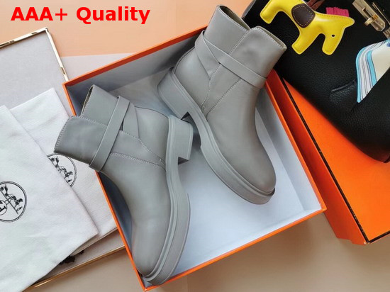 Hermes Veo Ankle Boot Grey Calfskin Replica