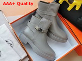 Hermes Veo Ankle Boot Grey Calfskin Replica