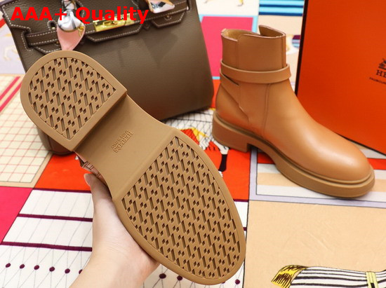 Hermes Veo Ankle Boot Light Brown Calfskin Replica