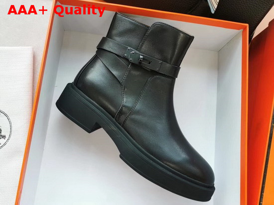 Hermes Veo Ankle Boot Noir Calfskin Replica